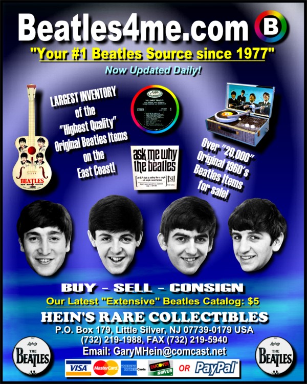 Collectable Beatles Singles available on our website.  Click here to view!
